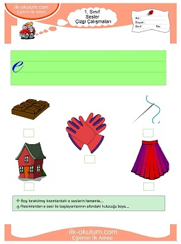 Çocuklar İçin E Sesi Çalışma Sayfaları 